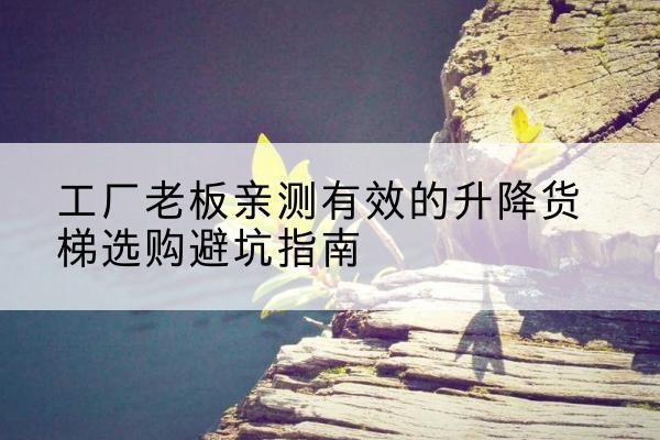 夏邑升降货梯怎么选-工厂老板亲测有效的升降货梯选购避坑指南