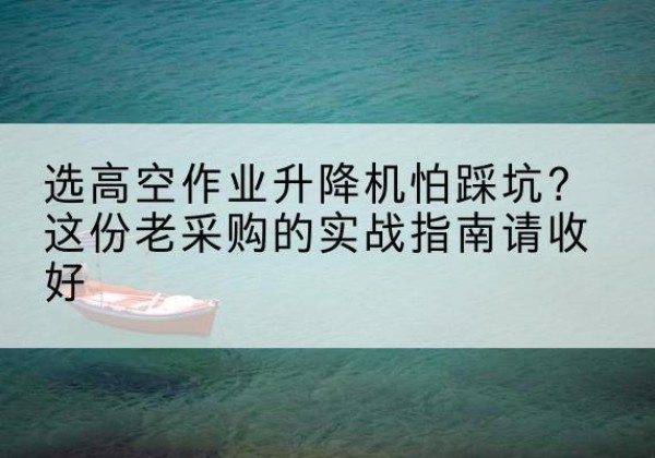 夏邑高空作业升降机厂家推荐-选高空作业升降机怕踩坑？这份老采购的实战指南请收好